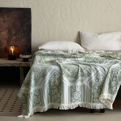 Coperta in cotone con motivo paisley damascato - image 13