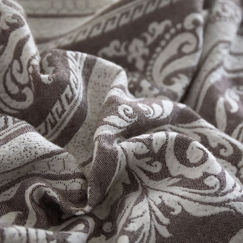 Coperta in cotone con motivo paisley damascato - image 8