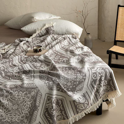 Coperta in cotone con motivo paisley damascato - image 6