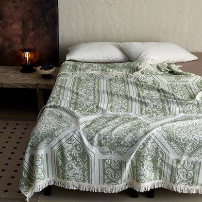 Coperta in cotone con motivo paisley damascato - image 14