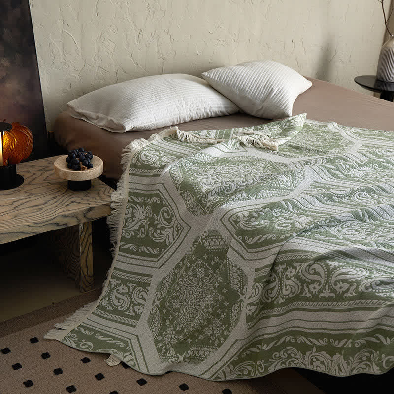 Coperta in cotone con motivo paisley damascato - image 15