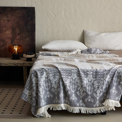 Coperta in garza di cotone con motivo floreale vintage - image 2