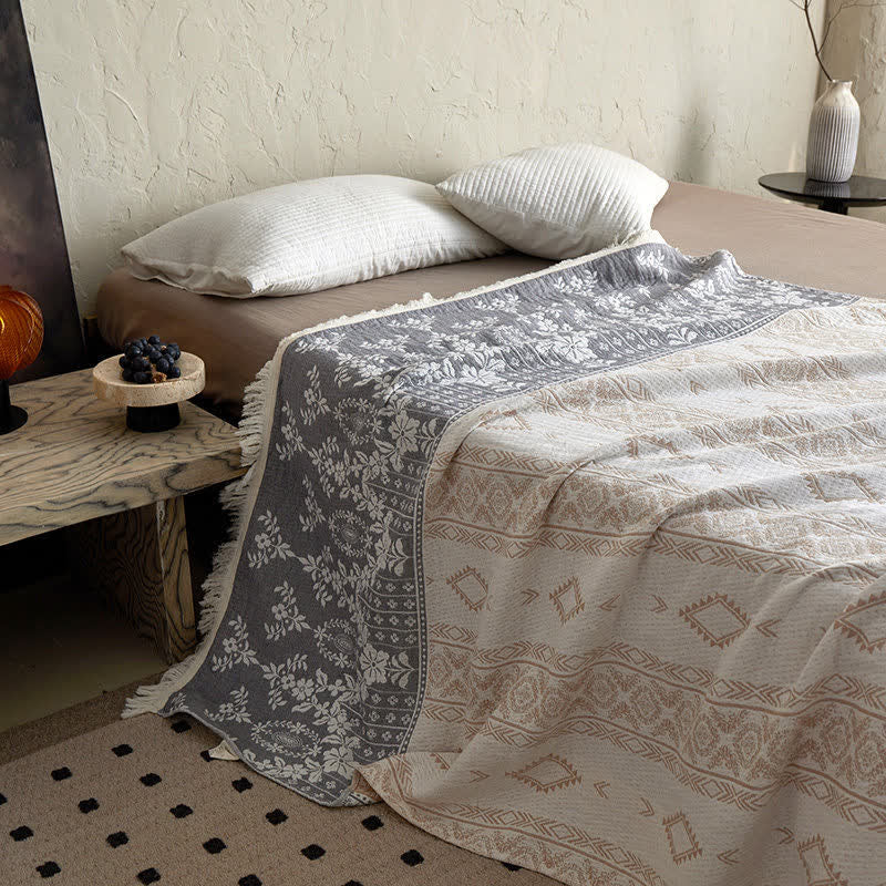 Coperta in garza di cotone con motivo floreale vintage - image 4