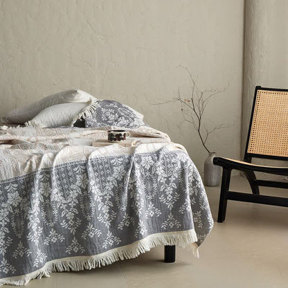 Coperta in garza di cotone con motivo floreale vintage - image 3