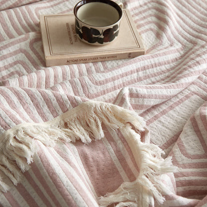 Coperta in garza di cotone con motivo a labirinto geometrico - image 7