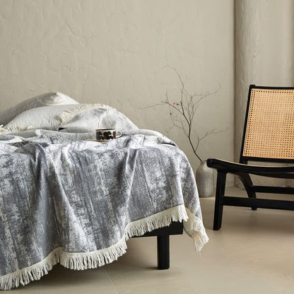 Coperta in garza di cotone con motivo astratto a inchiostro - image 2