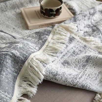 Coperta in garza di cotone con motivo astratto a inchiostro - image 6