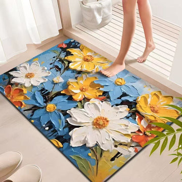 Tappeto da bagno floreale in stile impressionista dai colori vivaci - 31" × 120cm - image 0