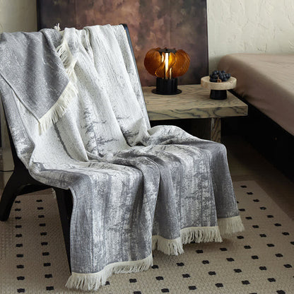 Coperta in garza di cotone con motivo astratto a inchiostro - 150cm x 200cm - image 0