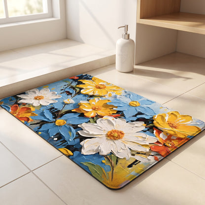 Tappeto da bagno floreale in stile impressionista dai colori vivaci - image 2
