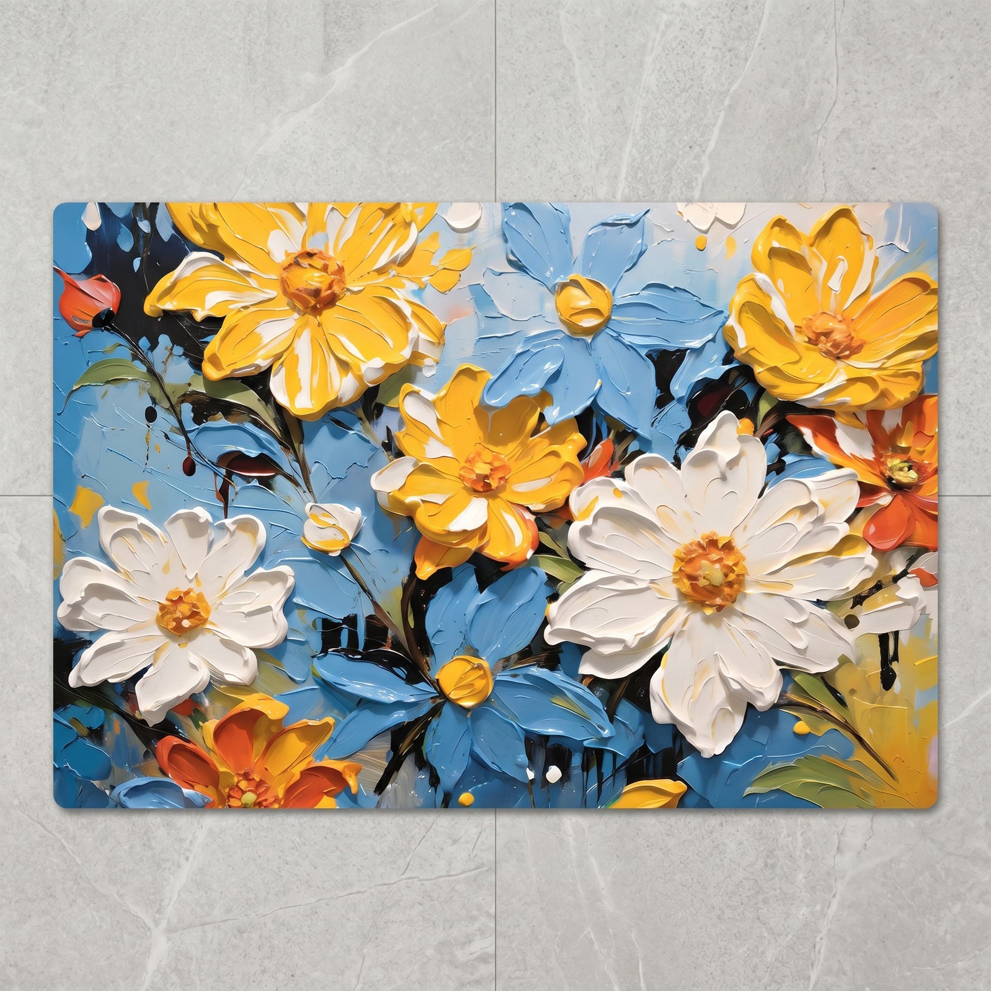Tappeto da bagno floreale in stile impressionista dai colori vivaci - image 1