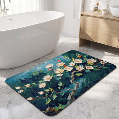Tappeto da bagno impressionista con magnolia - image 2
