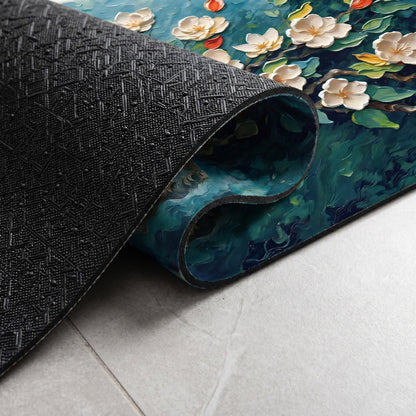 Tappeto da bagno impressionista con magnolia - image 3