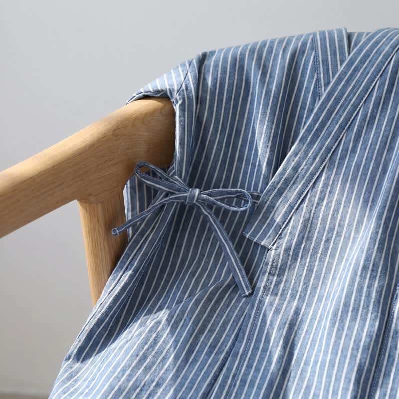 Kimono unisex a righe in garza di cotone - image 2