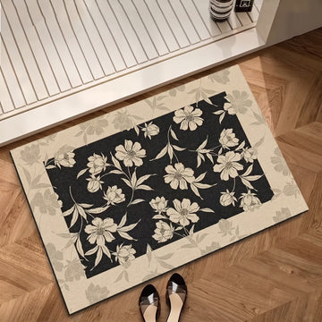 Tappeto da bagno vintage in terra diatomacea con motivo peonia - 31" × 120cm - image 0