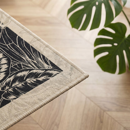 Tappeto da bagno vintage con foglie tropicali - image 3