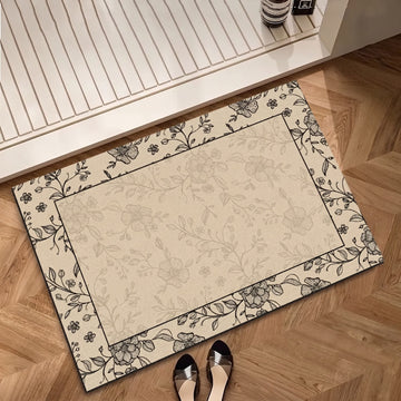 Tappeto da bagno vintage con motivo floreale a vite - 31" × 120cm - image 0