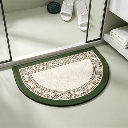 Tappeto da bagno floreale vintage con bordo a mezzaluna - image 1