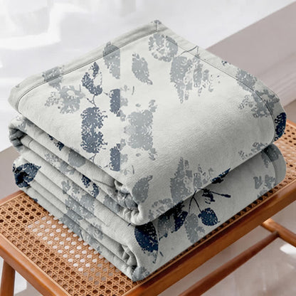 Trapunta in garza di cotone con stampa a foglie in stile boho - image 3