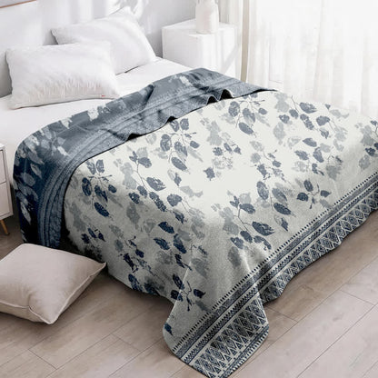 Trapunta in garza di cotone con stampa a foglie in stile boho - image 2