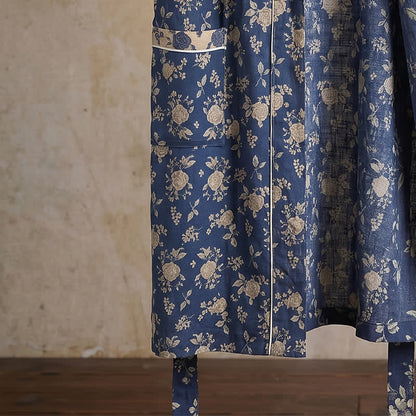 Kimono vintage blu indaco con stampa floreale - image 5