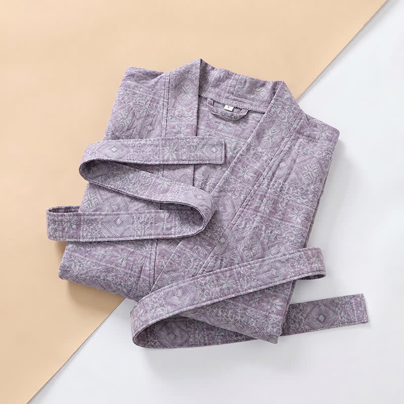 Kimono in cotone con stampa geometrica etnica - image 11