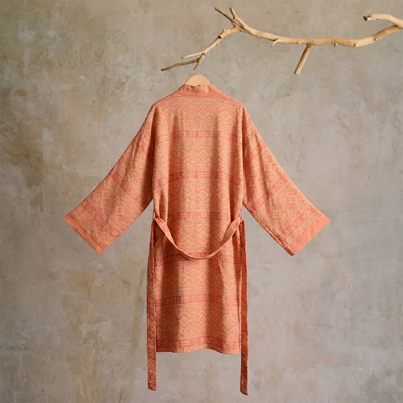 Kimono in cotone con stampa geometrica etnica - image 1