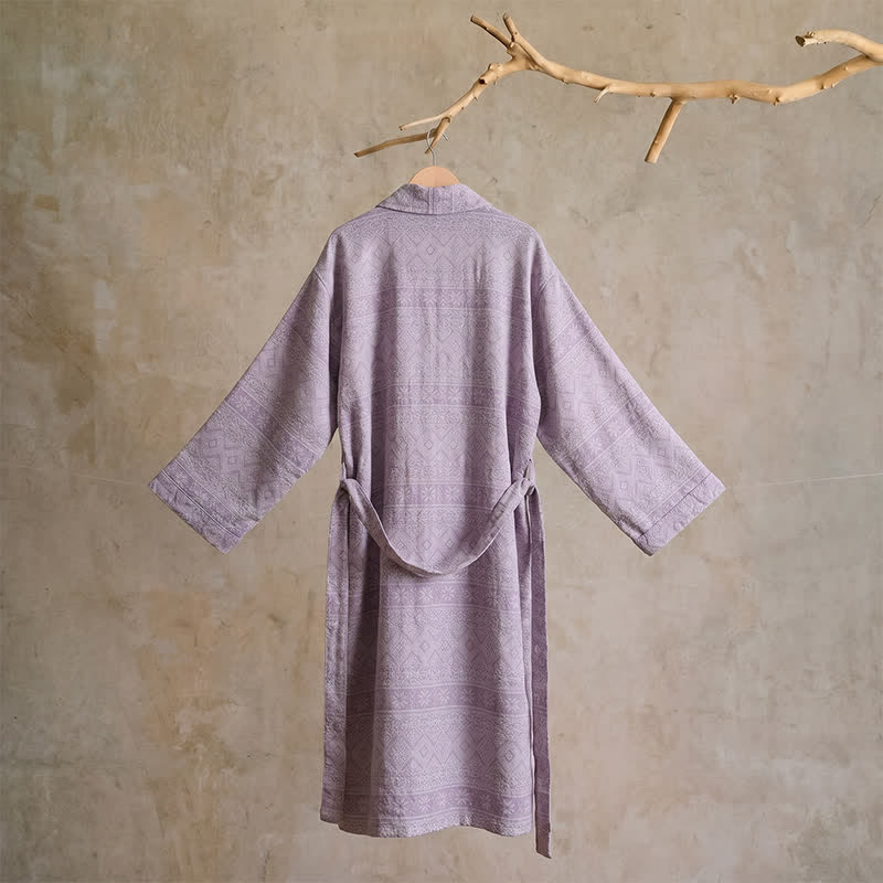 Kimono in cotone con stampa geometrica etnica - image 10