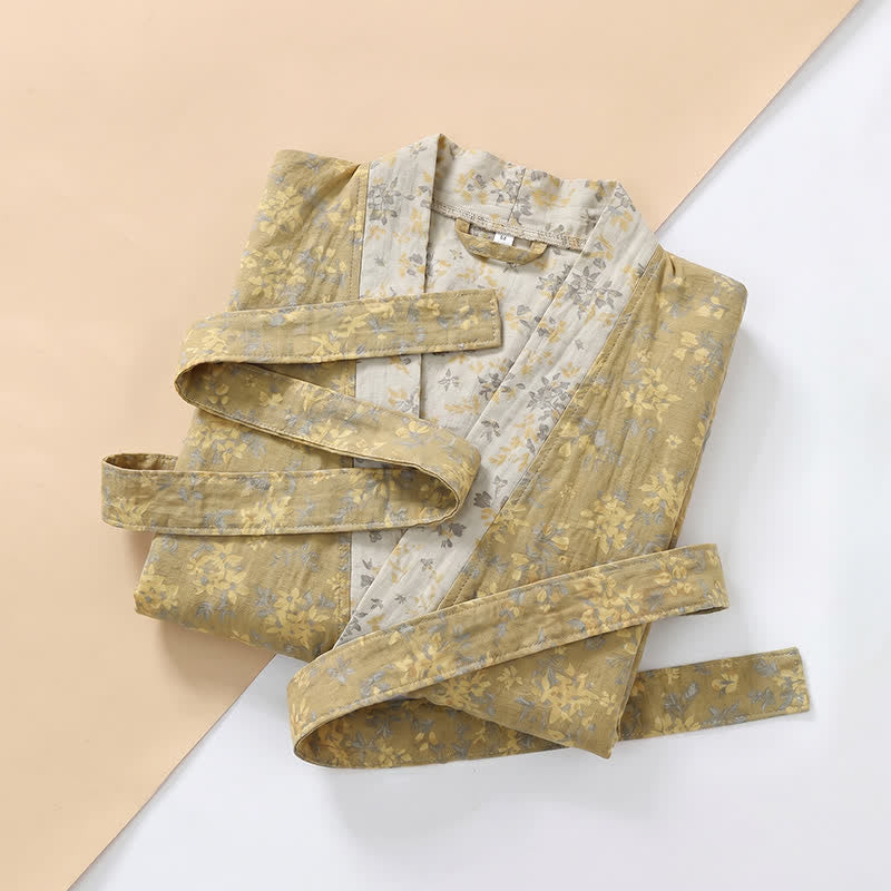 Kimono reversibile in cotone con stampa floreale - image 8