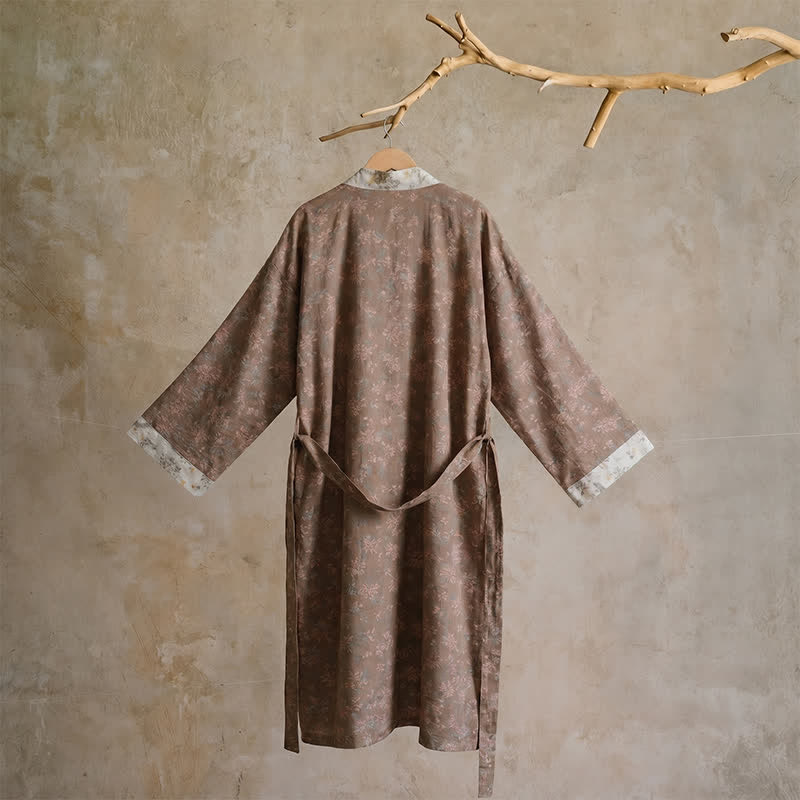 Kimono reversibile in cotone con stampa floreale - image 13