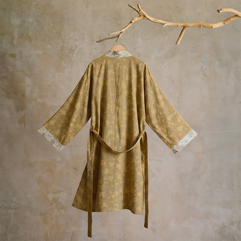 Kimono reversibile in cotone con stampa floreale - image 2