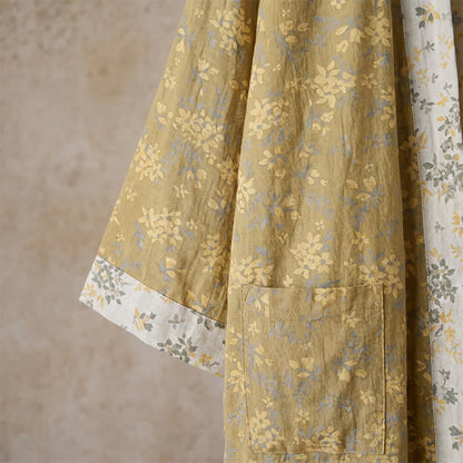 Kimono reversibile in cotone con stampa floreale - image 5