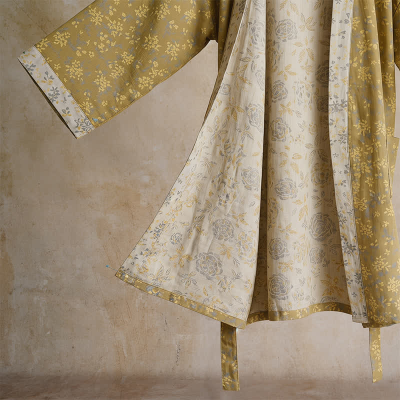 Kimono reversibile in cotone con stampa floreale - image 4