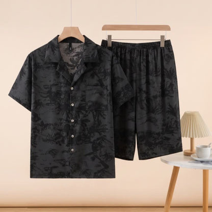 Set pigiama unisex con fantasia scura - Nero - 3XL - image 0