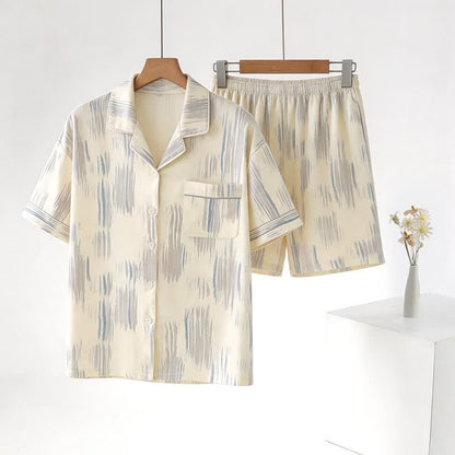 Completo da casa unisex a righe in modal e cotone. - image 1