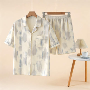 Completo da casa unisex a righe in modal e cotone. - Beige - 3XL - image 0