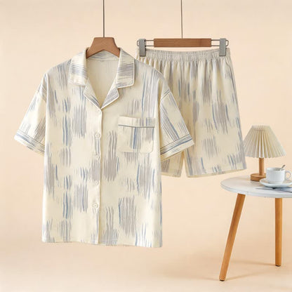 Completo da casa unisex a righe in modal e cotone. - Beige - 3XL - image 0