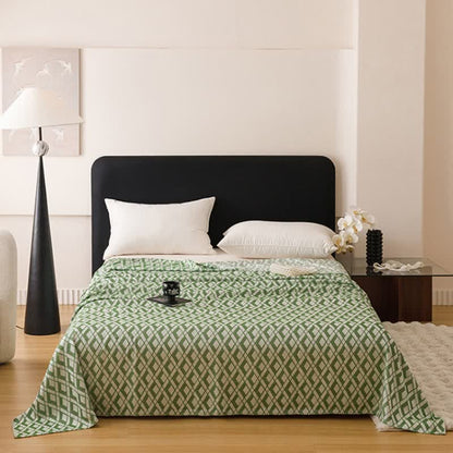 Trapunta in fibra di bambù con motivo a rombi multicolore - Verde - Matrimoniale - image 7