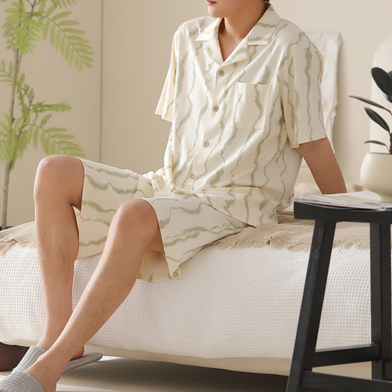 Set pigiama unisex in modal a righe ondulate - image 3