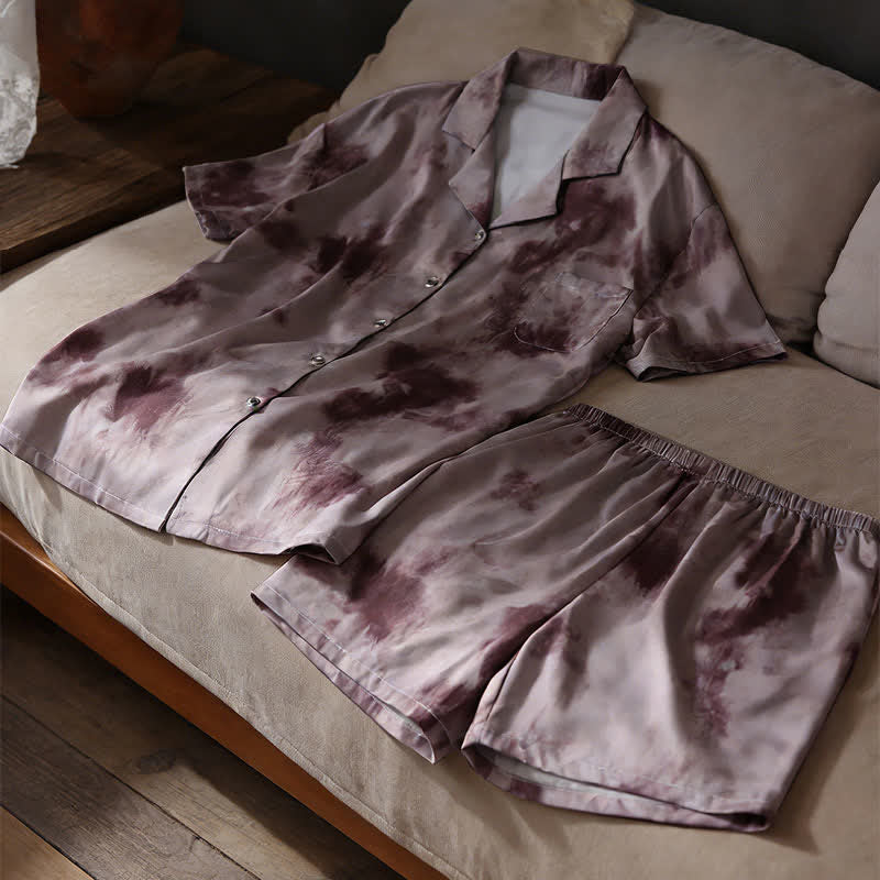 Completo da casa unisex color moka con stampa tie-dye - image 3