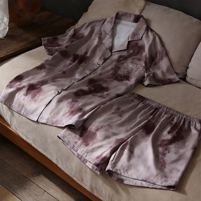 Completo da casa unisex color moka con stampa tie-dye - image 3