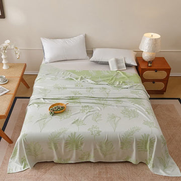 Trapunta in fibra di bambù con motivo botanico multicolore - Verde - Matrimoniale - image 0
