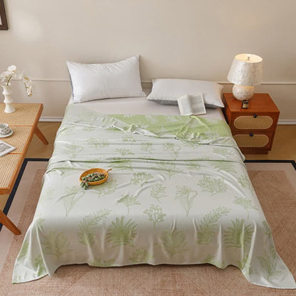 Trapunta in fibra di bambù con motivo botanico multicolore - Verde - Matrimoniale - image 0