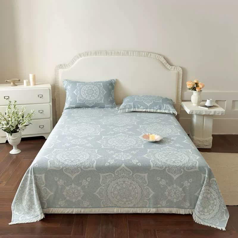 Trapunta in garza di cotone con motivo mandala multicolore - Blu - Matrimoniale - image 0