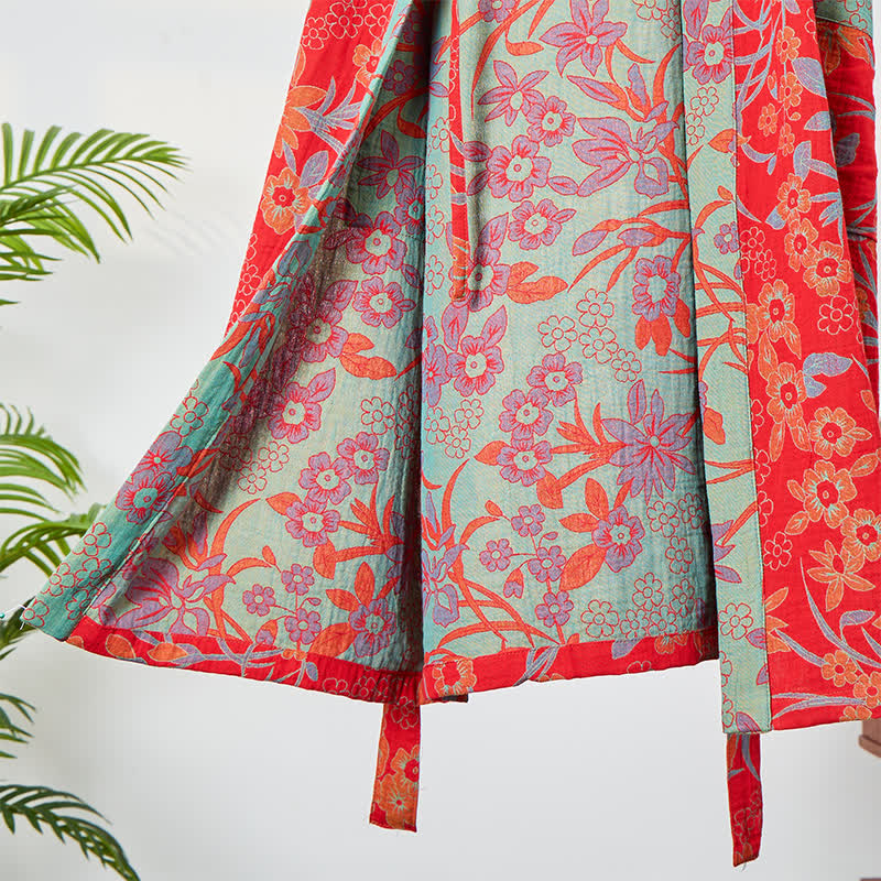 Kimono in garza di mussola con stampa floreale bohemien - image 3