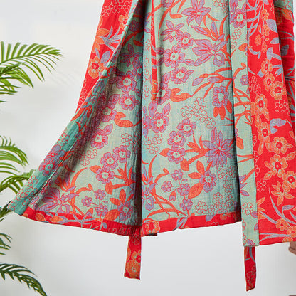 Kimono in garza di mussola con stampa floreale bohemien - image 3