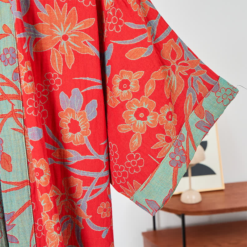 Kimono in garza di mussola con stampa floreale bohemien - image 5