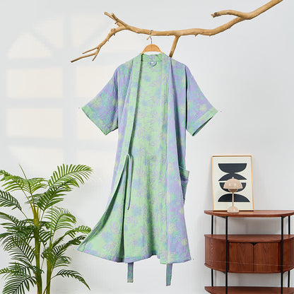Kimono accappatoio Refresh in doppia garza con stampa floreale. - Viola - 2XL - image 0