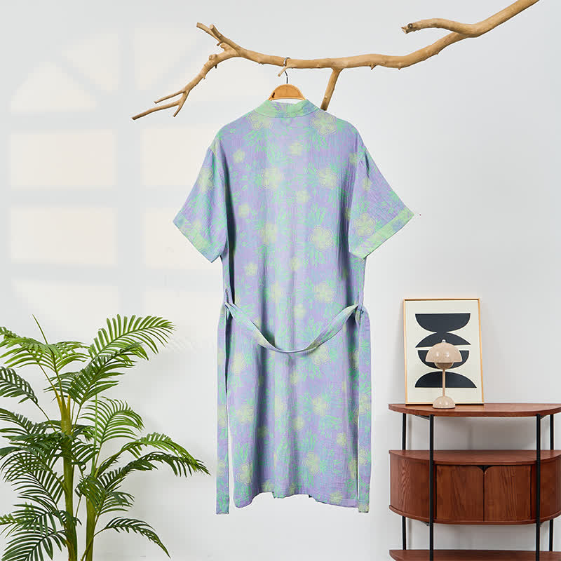 Kimono accappatoio Refresh in doppia garza con stampa floreale. - image 1
