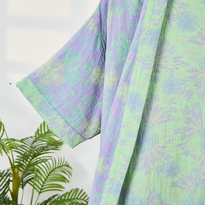 Kimono accappatoio Refresh in doppia garza con stampa floreale. - image 3